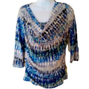 ---  Vintage Inspired Chagal Blousy  Stretch Top  Size Small